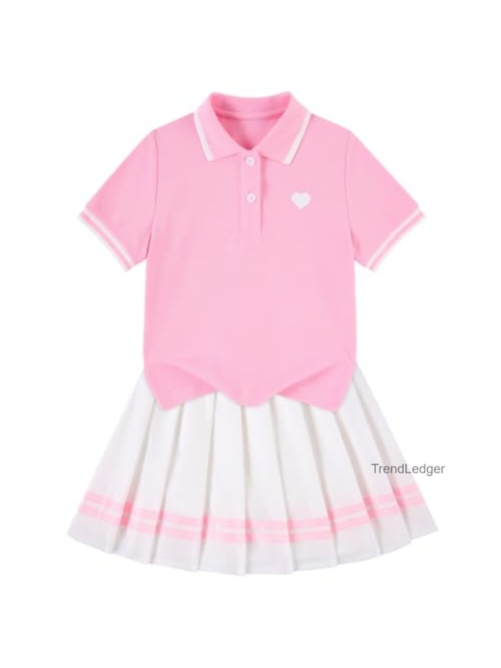 Girls Tennis Dress Polo Skirt Set with Shorts 2-7T